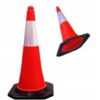 CONO C/REFLECTIVO SEMIFLEXIBLE BASE CAUCHO 75CM